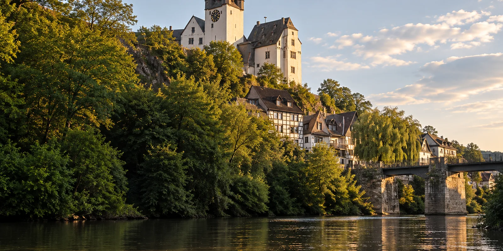 Das Grafenschloss Diez über der Flussbiegung