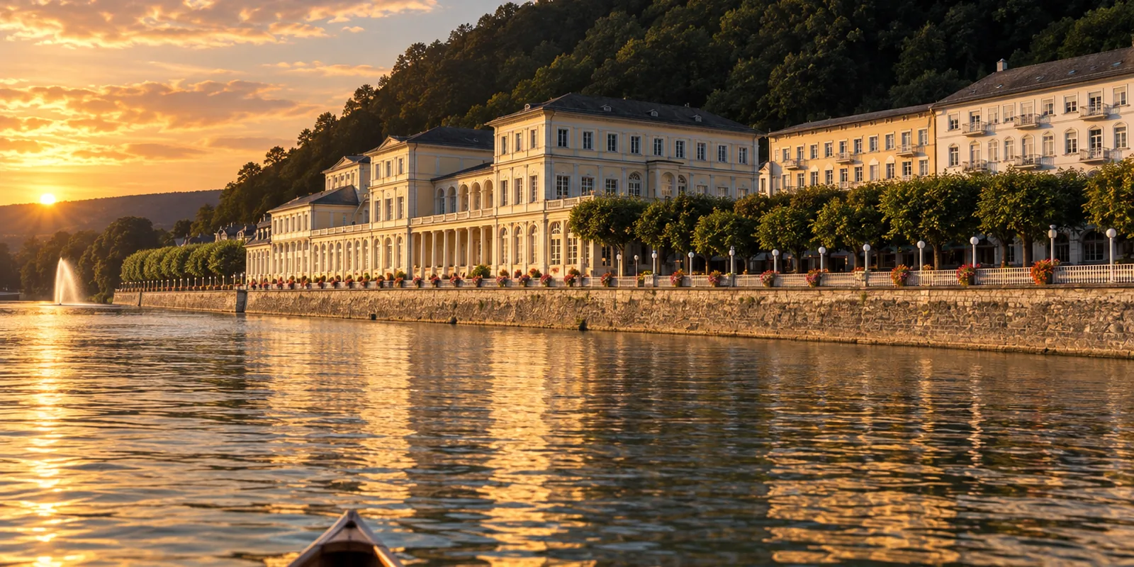 Die Kurhäuser von Bad Ems an der Lahnpromenade