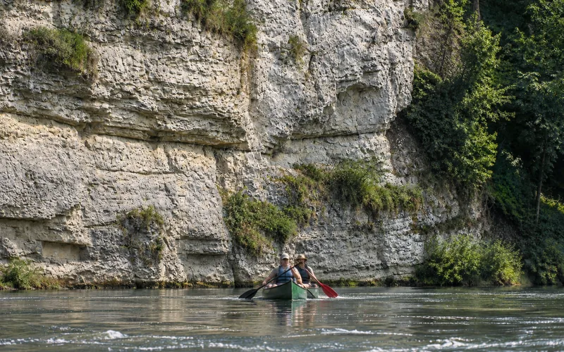 Muschelkalkfelsen über der Saale