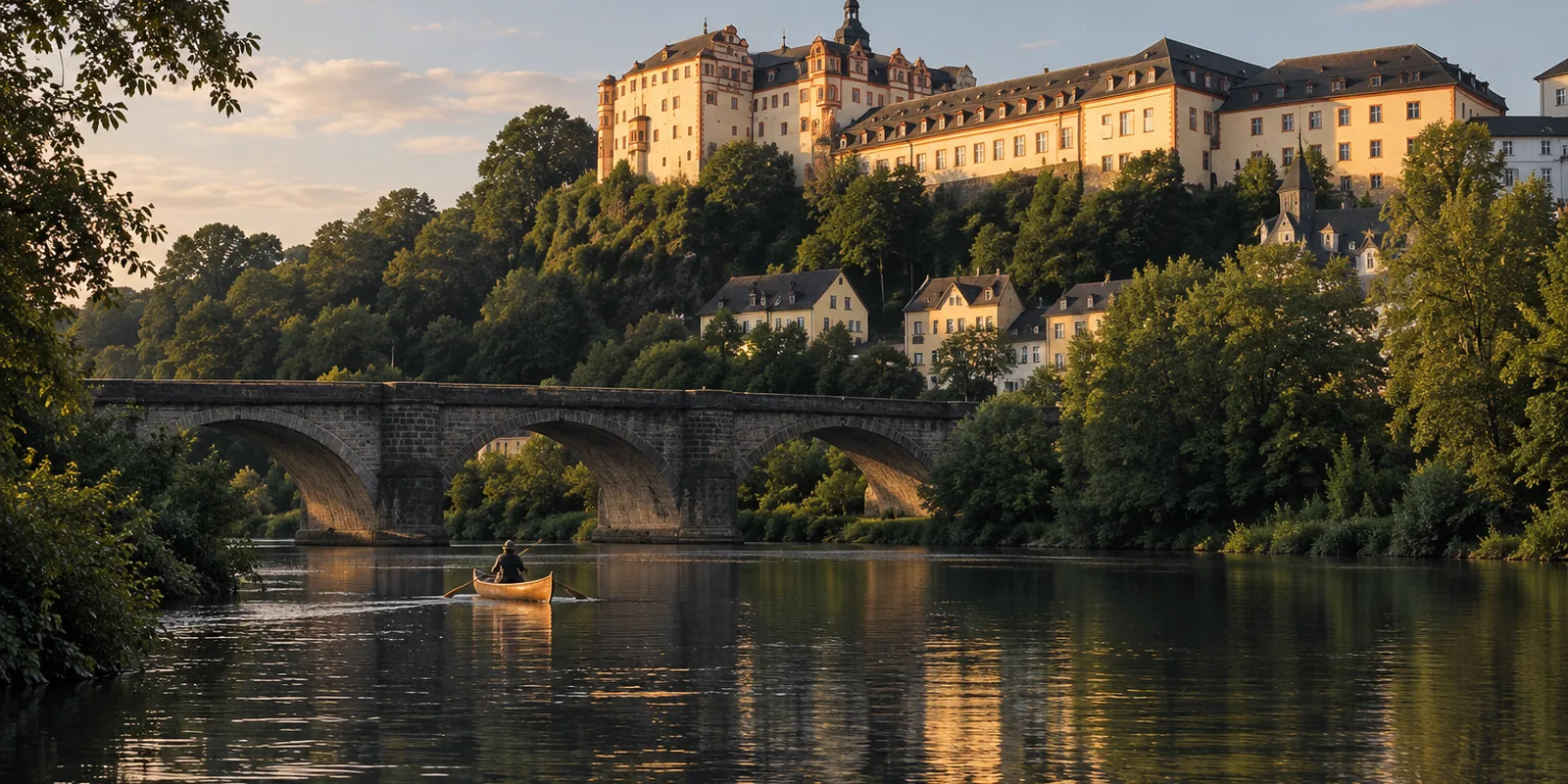 Das Weilburger Schloss über der Flussschleife