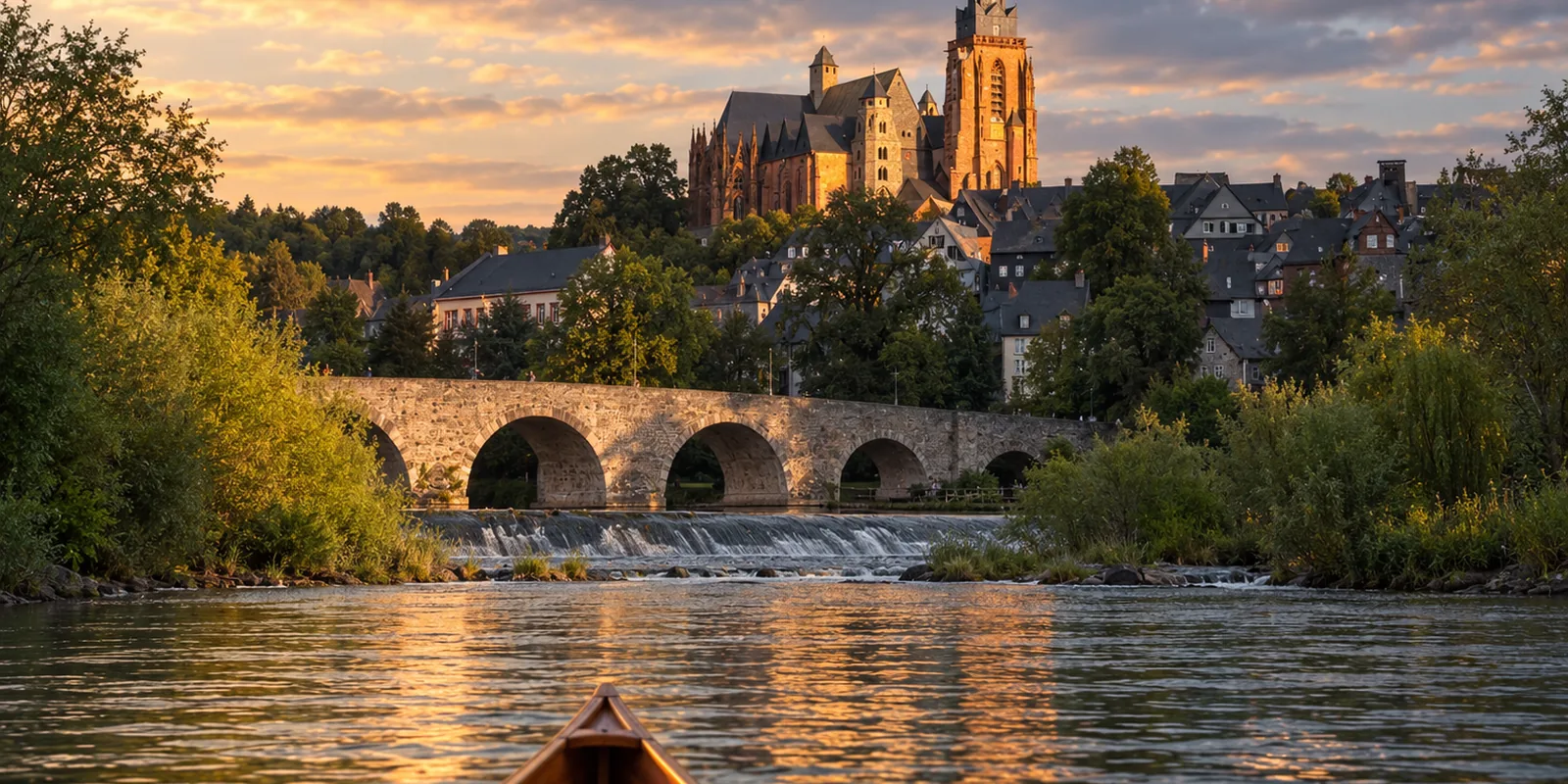Der Wetzlarer Dom über der alten Lahnbrücke